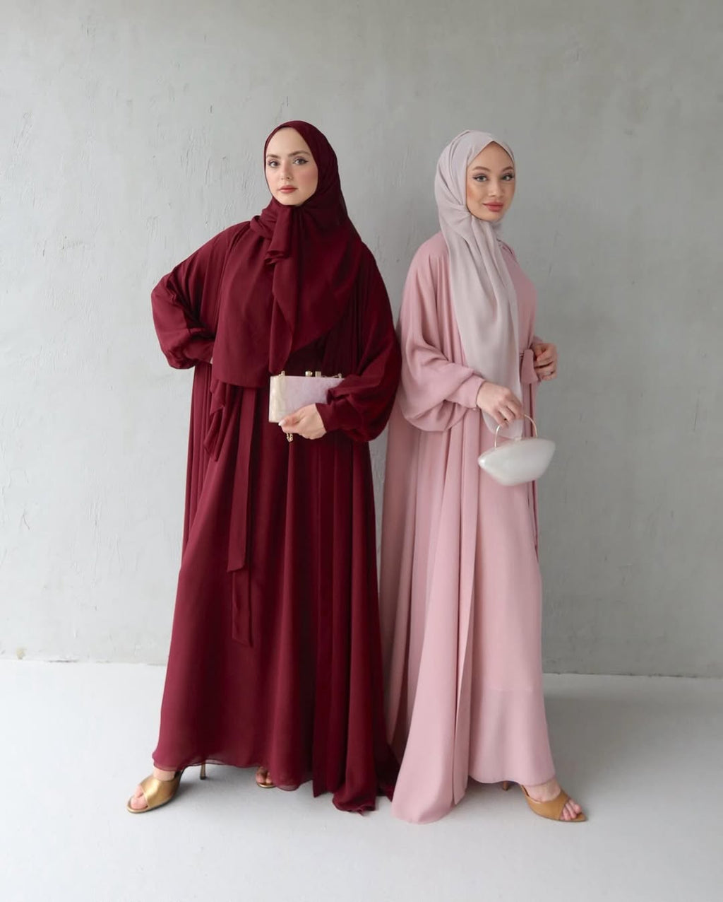 Noora Chiffon Abaya – Red