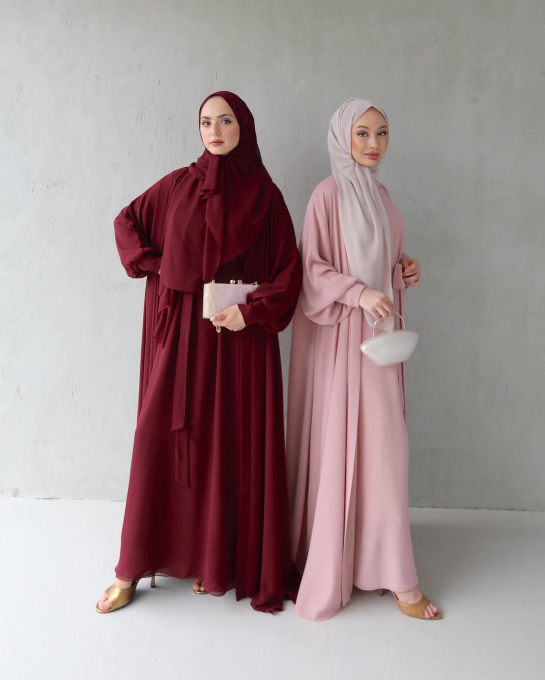 Noora Chiffon Abaya – Red