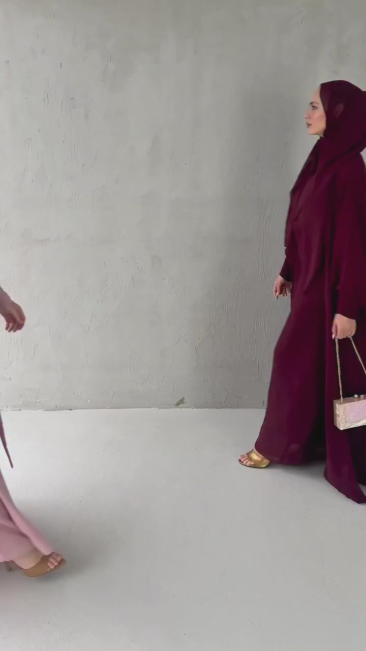 Noora Chiffon Abaya – Navy