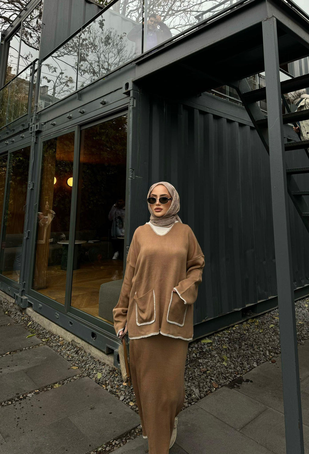 Senqa Lace-Detail Knit Skirt Set