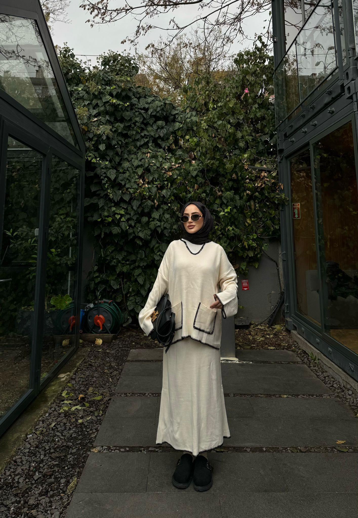 Senqa Lace-Detail Knit Skirt Set