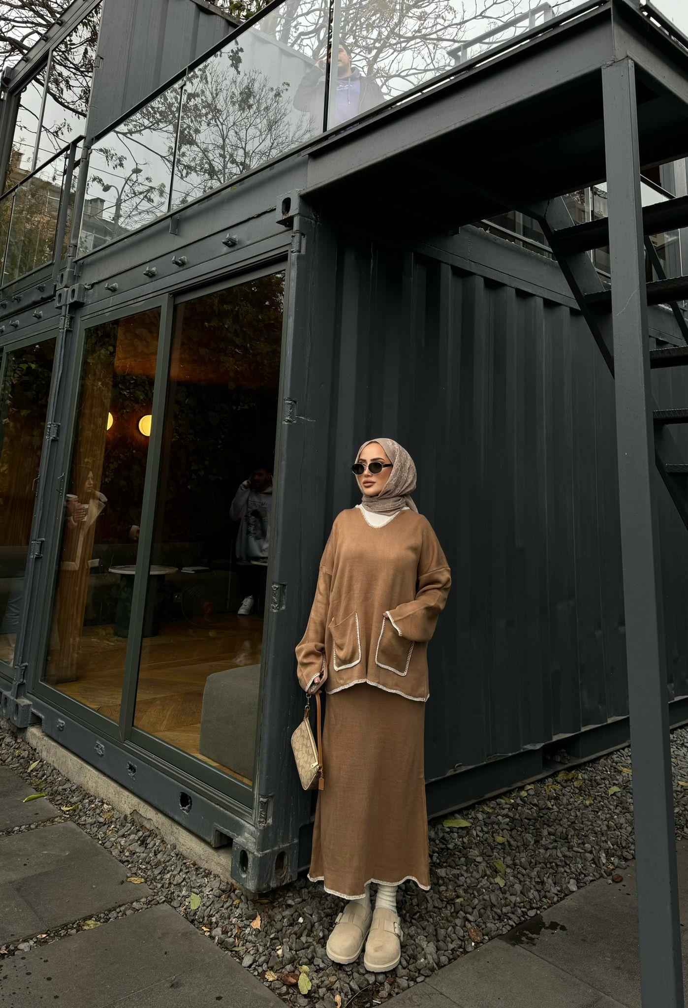 Senqa Lace-Detail Knit Skirt Set